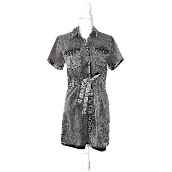 Speed Limit Denim Dress - Black Acid Wash L NWT - Picture 1 of 14